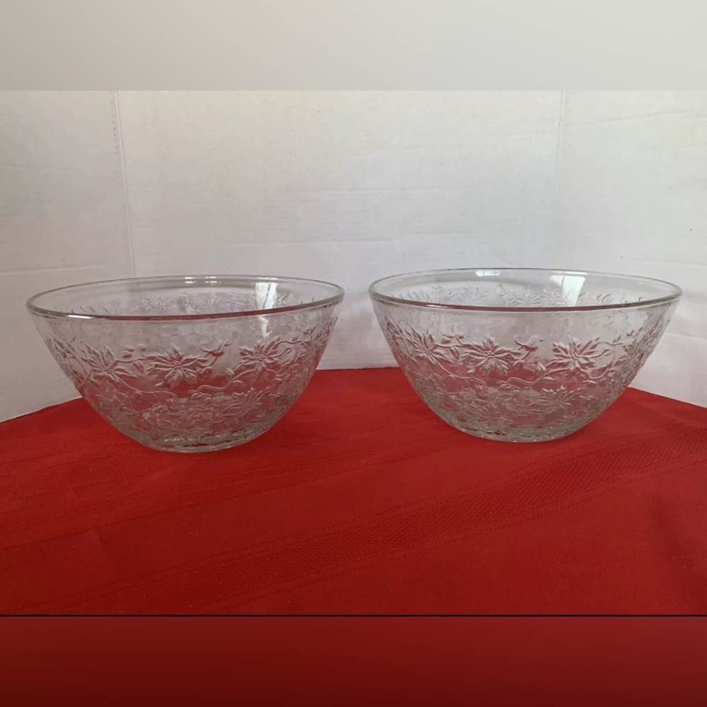 PRINCESS HOUSE Fantasia 2 Large Glass Serving Mixing Salad Fruit Pasta Bowls